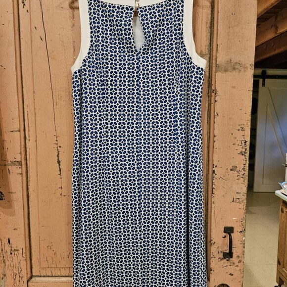 Ann Taylor Sleeveless Dress, Blue, Black & White - Size M - Picture 5 of 7